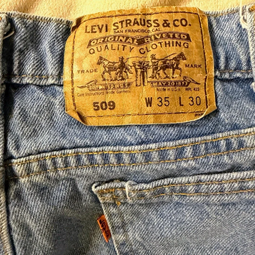 Levi's 509 Jeans Men's 35x30 Made in USA Vintage 90s Stonewash Denim Tapered